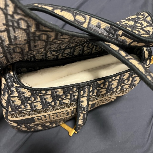 DIOR SADDLE BAG - Blue Dior Oblique Embroidery - Picture 8 of 10